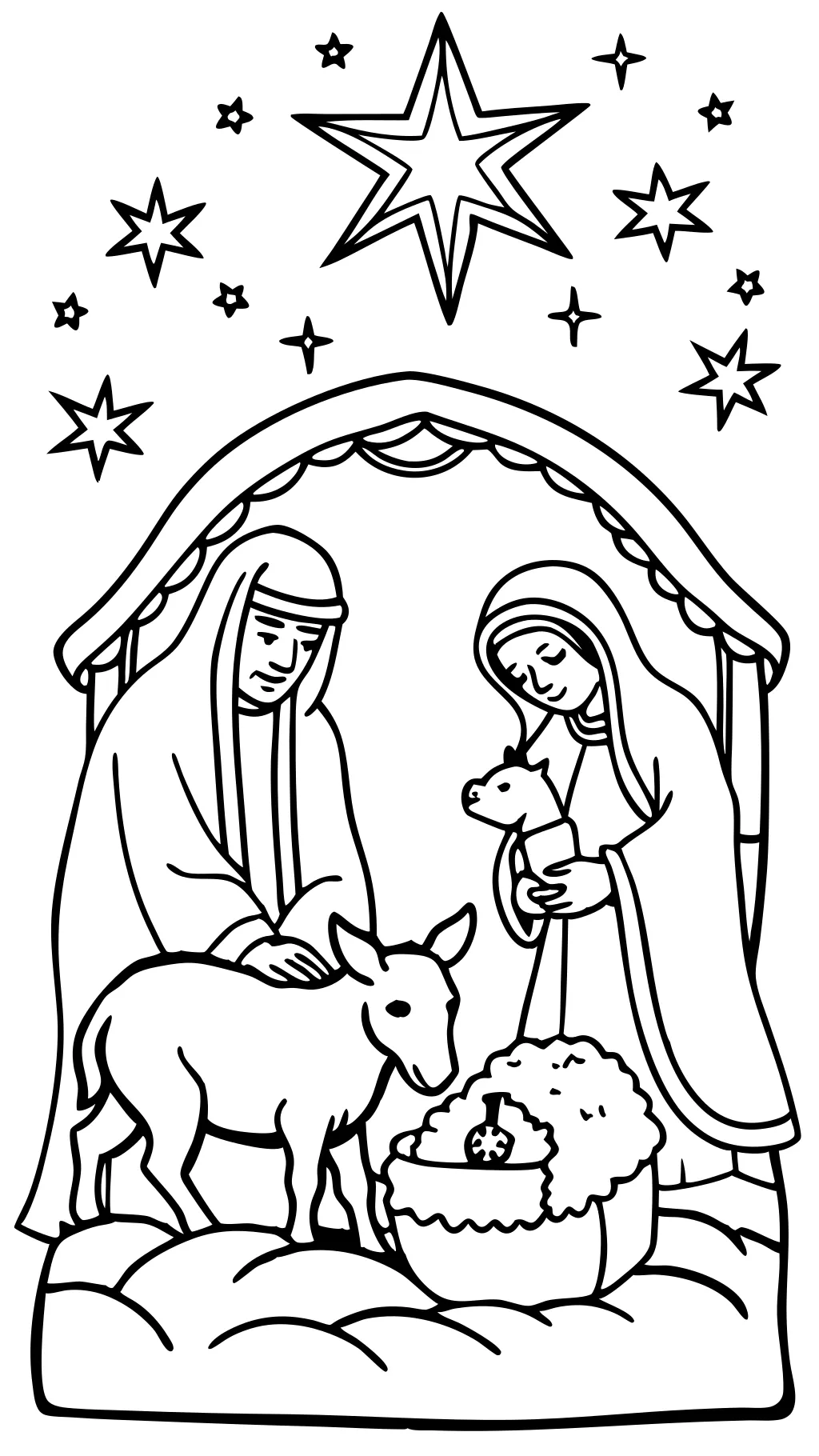 coloriages de naissance de Jésus